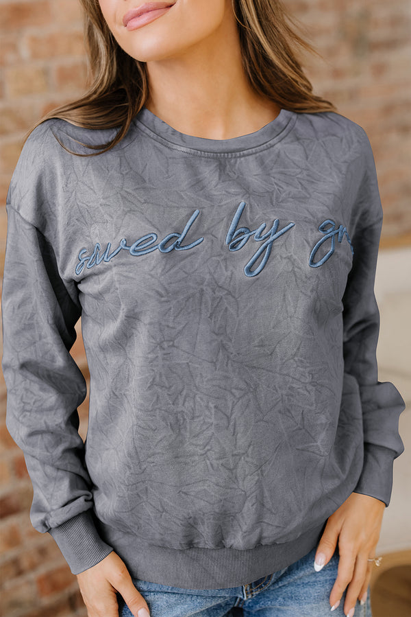 Sweat femme brodé, ample