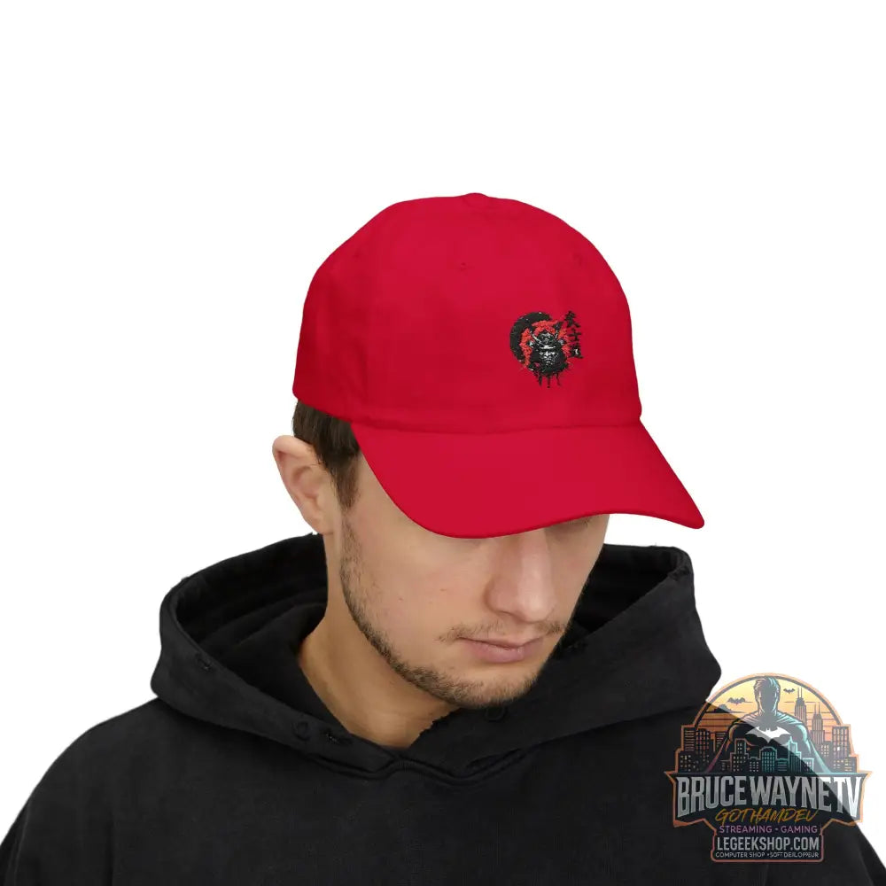 Casquette Dad Cap Loup Samouraï Soleil Rouge Kanji - Casquette
