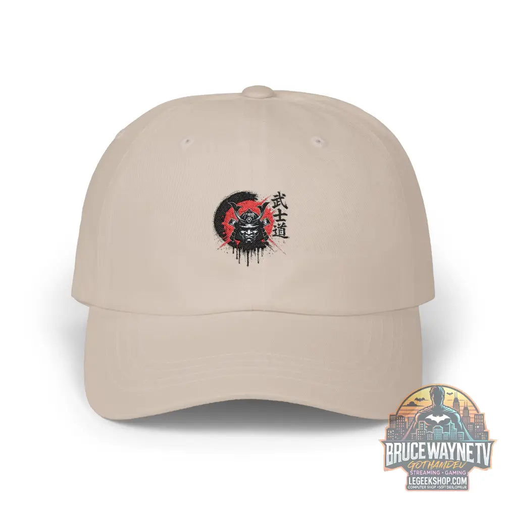Casquette Dad Cap Loup Samouraï Soleil Rouge Kanji - Stone / One size - Casquette