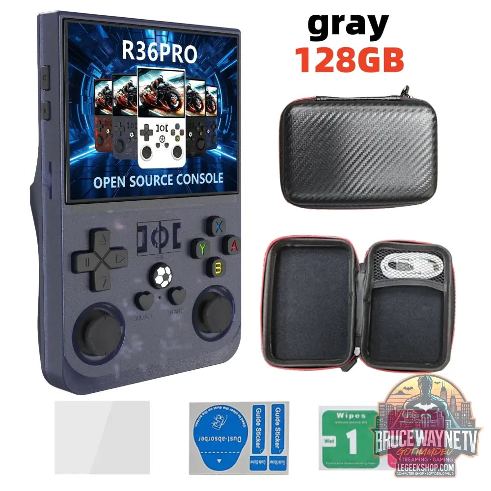 Console Portable R36 PRO - Retro Gaming 22000 Jeux - Écran 3.5’’ IPS - gray 128GB - Console Portable - Retro Gaming