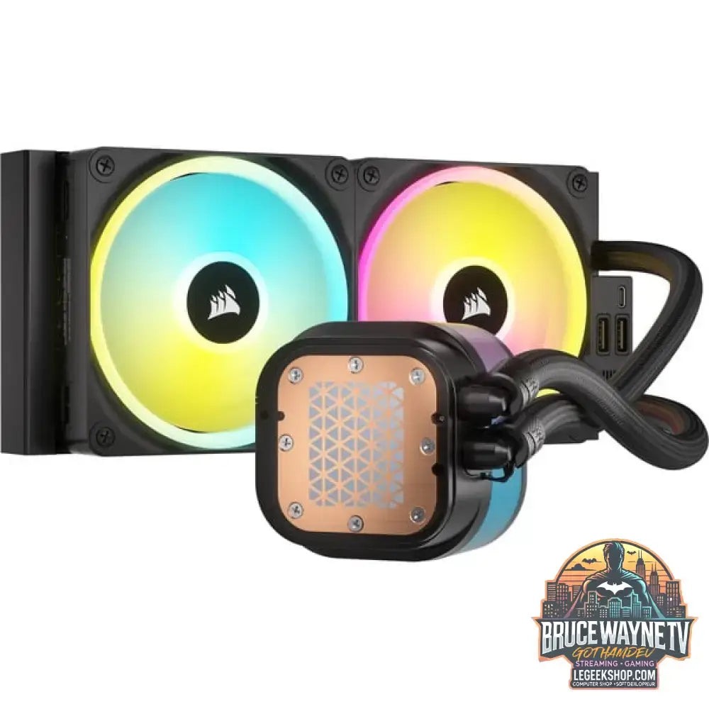 Corsair iCUE LINK H100i RGB, Wasserkühlung schwarz - Corsair - vue 2