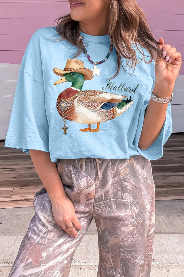 T-shirt femme oversized — bleu