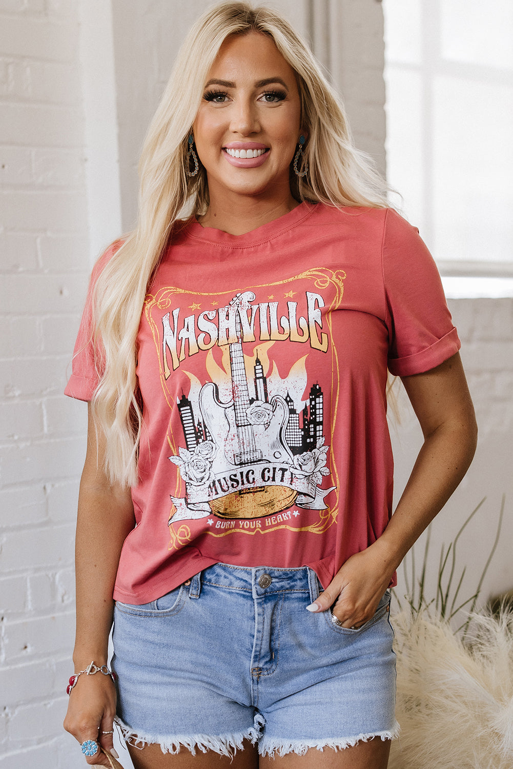 T-shirt femme graphique — rouge