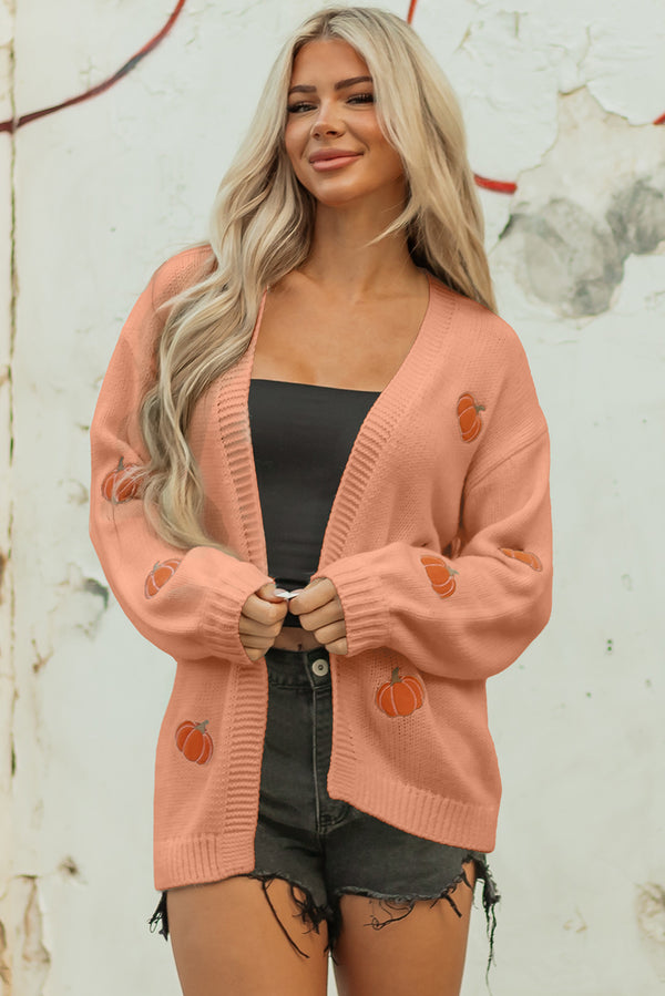 Cardigan femme épaules tombantes, midi — jaune