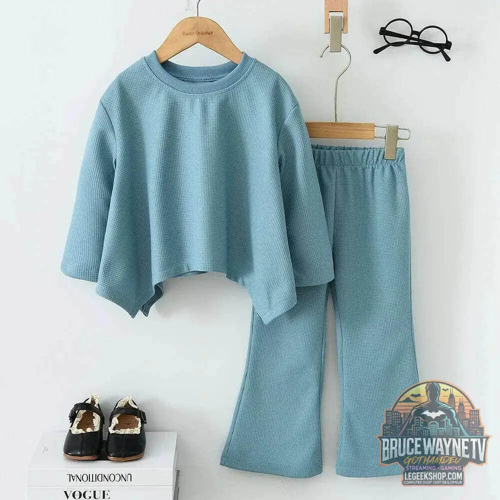 🧒 Ensemble Haut Cape & Pantalon Fille – Élégance Automnale 2 pièces - Legeekshop