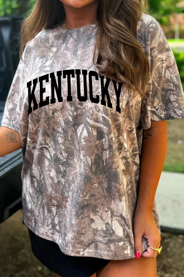 T-shirt femme camouflage