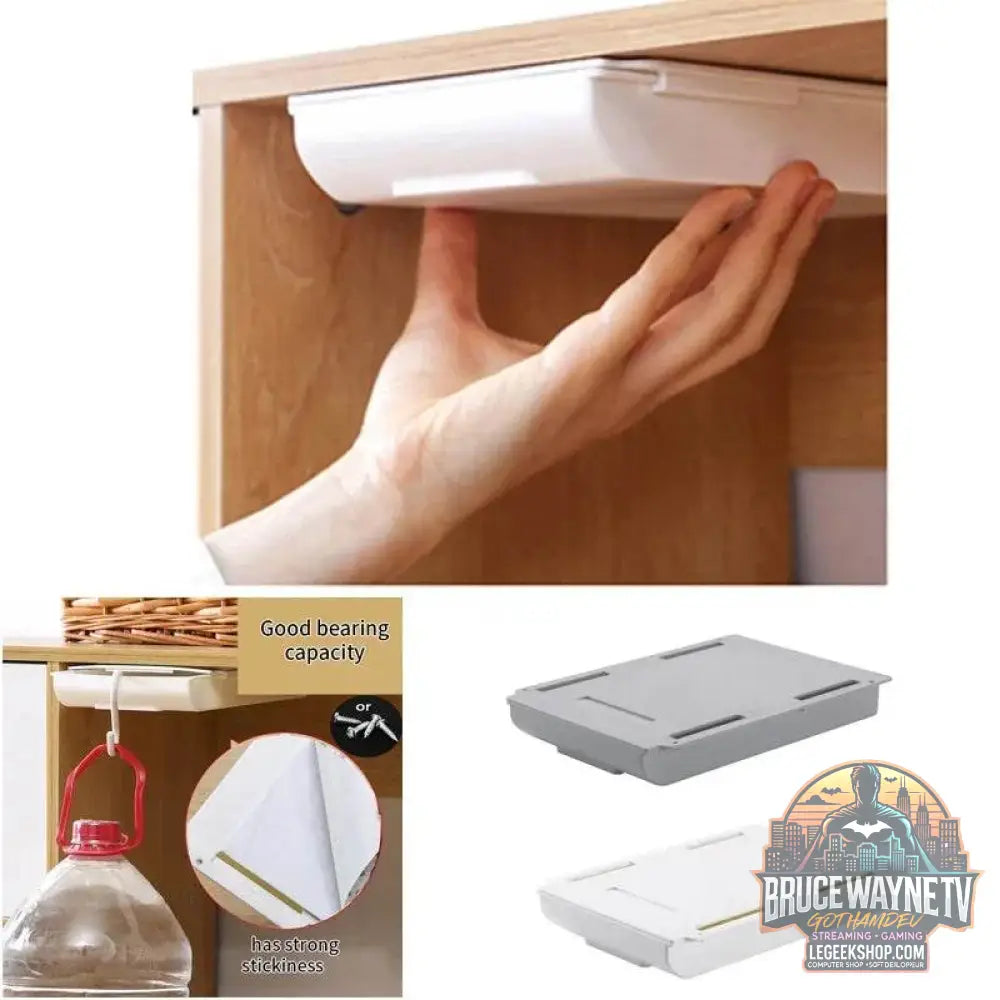 🖇️ Boîte de Rangement Cachée pour Bureau – Tiroir Auto-Adhésif Discret | Organisateur Plastique - Legeekshop