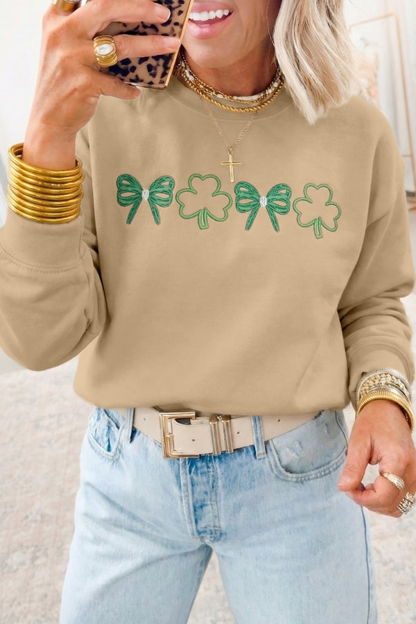 Sweat femme brodé — kaki