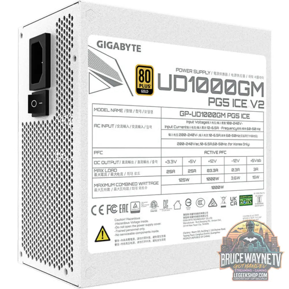 GIGABYTE GP-UD1000GM PG5 V2 ICE, alimentation PC - GIGABYTE - vue 7
