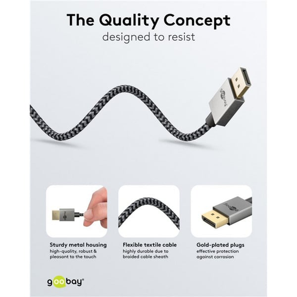 goobay DisplayPort câble 2.0/2.1 Slim - goobay - vue 9