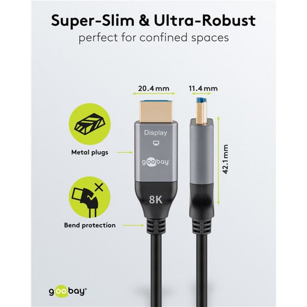 (€ 3,36 / 1 m) goobay Optisches Hybrid Ultra High-Speed HDMI câble (AOC) 8K / 60Hz - goobay - vue 8