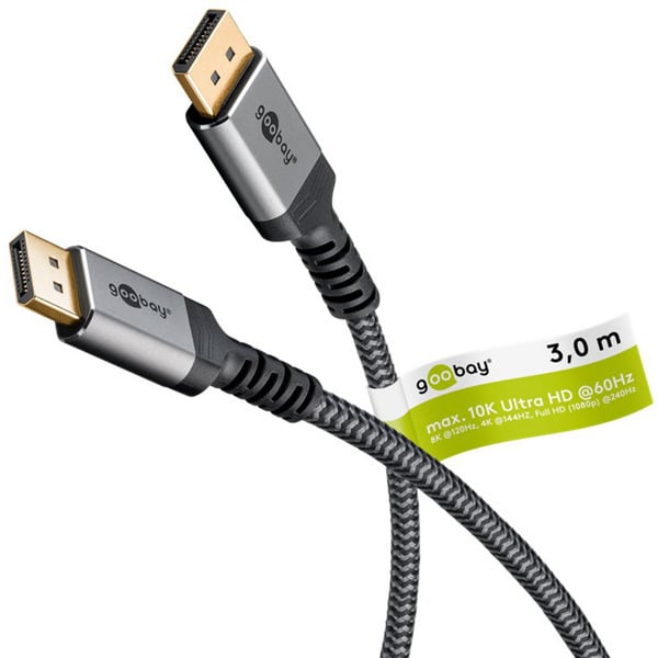 goobay Plus DisplayPort 2.0/2.1 câble, 16K @ 60Hz, 80 Gbit/s - goobay - vue 6