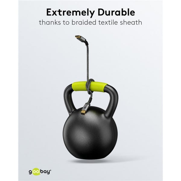 goobay Plus DisplayPort 2.0/2.1 câble, 8K @ 144Hz, 54 Gbit/s - goobay - vue 10