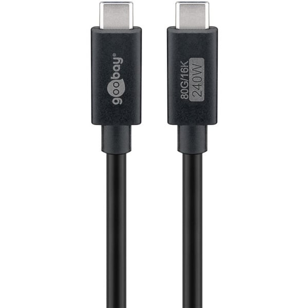 goobay USB4 Version 2.0 câble, USB-C Stecker > USB-C Stecker, 80Gbit/s - goobay - vue 2