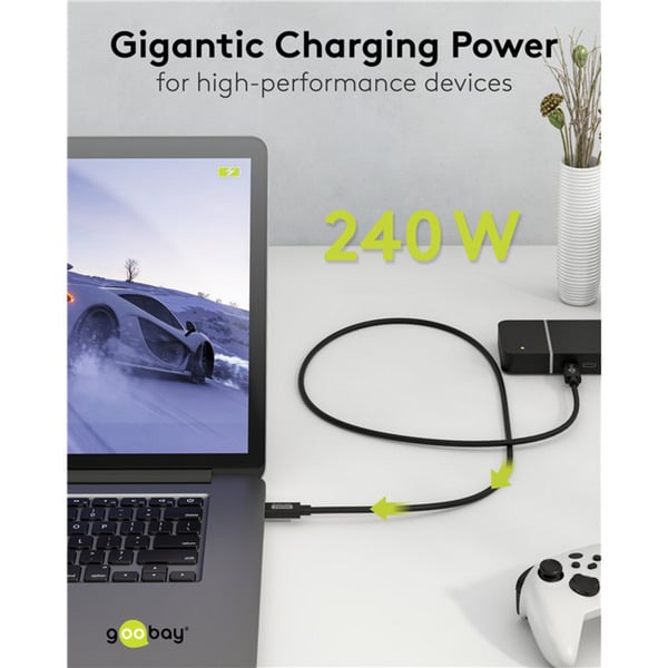 goobay USB4 Version 2.0 câble, USB-C Stecker > USB-C Stecker, 80Gbit/s - goobay - vue 6