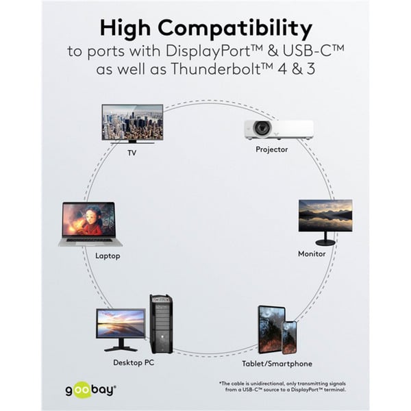 goobay USB Adapterkabel, USB-C Stecker > DisplayPort Stecker, 4K 60Hz - goobay - vue 5