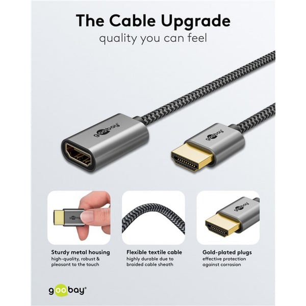(€ 75,50 / 1 m) goobay Ultra High-Speed HDMI-Flexiadapter, câble - goobay - vue 7