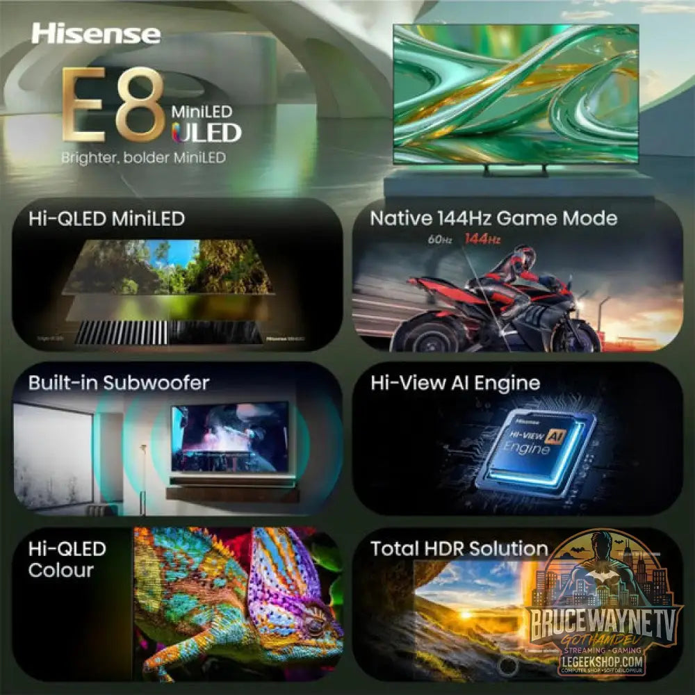 Hisense ULED 55E8S MiniLED, QLED-Fernseher - Hisense - vue 9