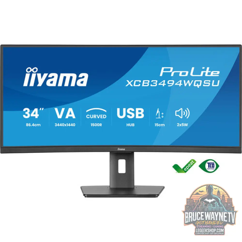 iiyama ProLite XCB3494WQSU-B1 34" QHD/WQHD VA 120 Hz - iiyama - vue 3