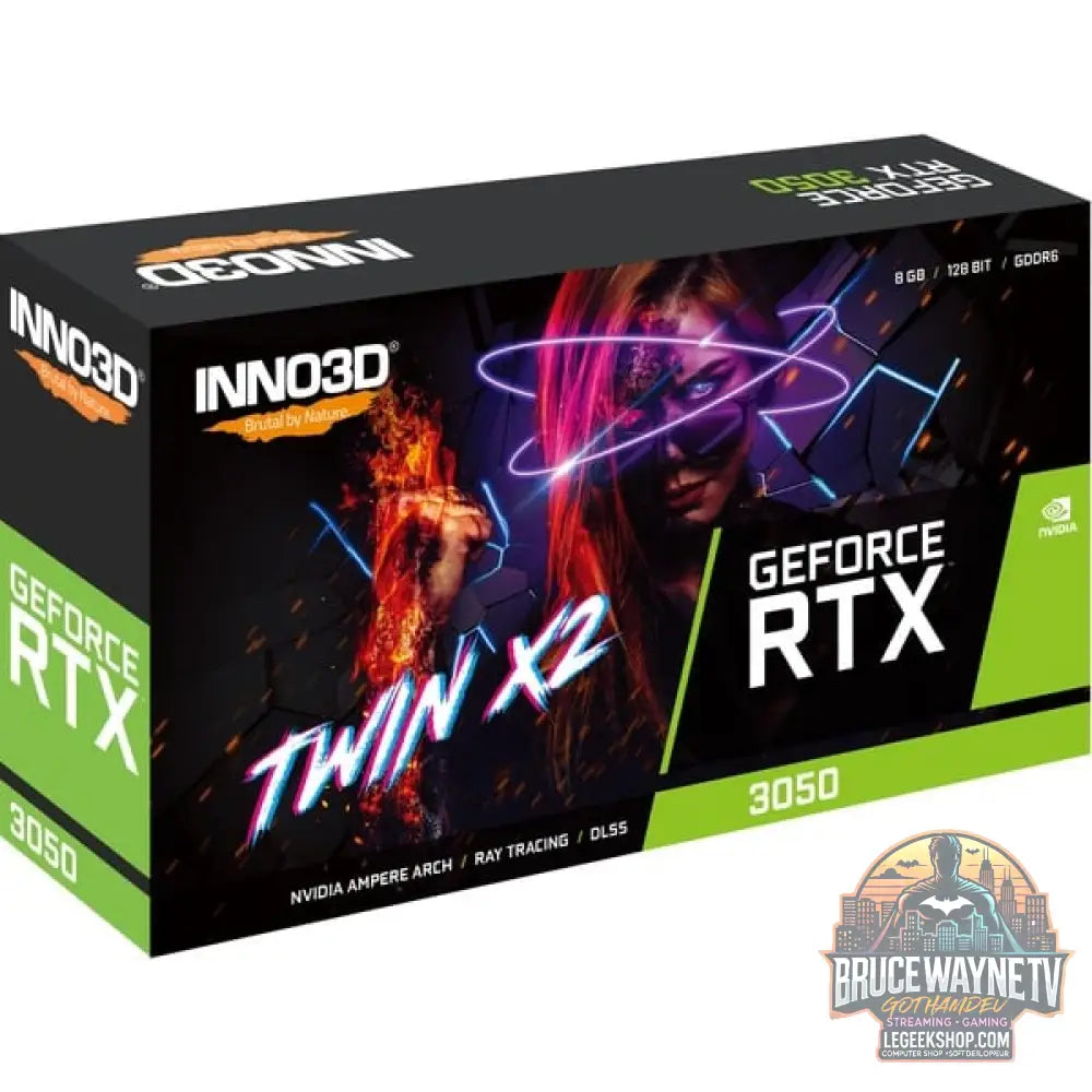 INNO3D GeForce RTX 3050 TWIN X2, Grafikkarte Lite Hash Rate, 1x DisplayPort, 1x HDMI 2.1 - INNO3D - vue 3