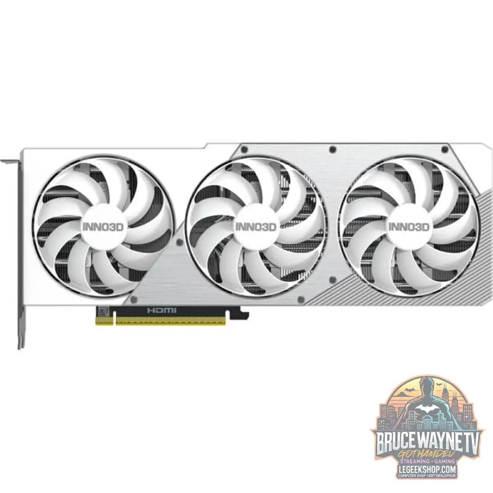 INNO3D GeForce RTX 5080 X3 OC WHITE, Grafikkarte blanc, DLSS 4, 3x DisplayPort, 1x HDMI 2.1 - INNO3D - vue 3
