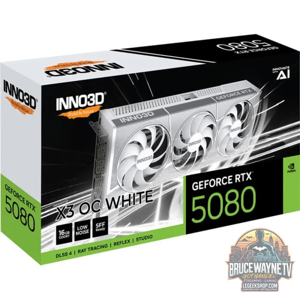 INNO3D GeForce RTX 5080 X3 OC WHITE, Grafikkarte blanc, DLSS 4, 3x DisplayPort, 1x HDMI 2.1 - INNO3D - vue 18