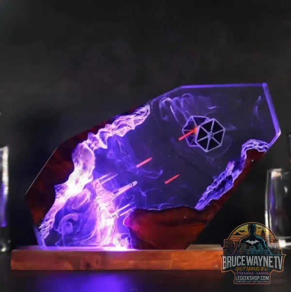 Lampe en résine de la série Galaxy décoration de chambre unique cadeau ornement - warm light / 8 x5 inch