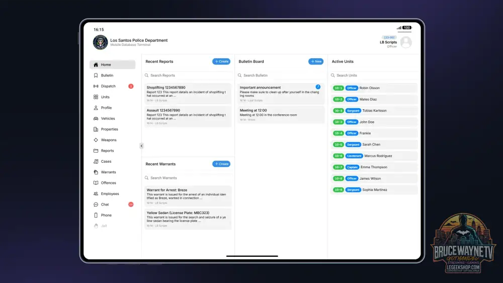 LB TABLET - Script FiveM Tablette MDT Police EMS Open Source - Scripts & Ressources FiveM
