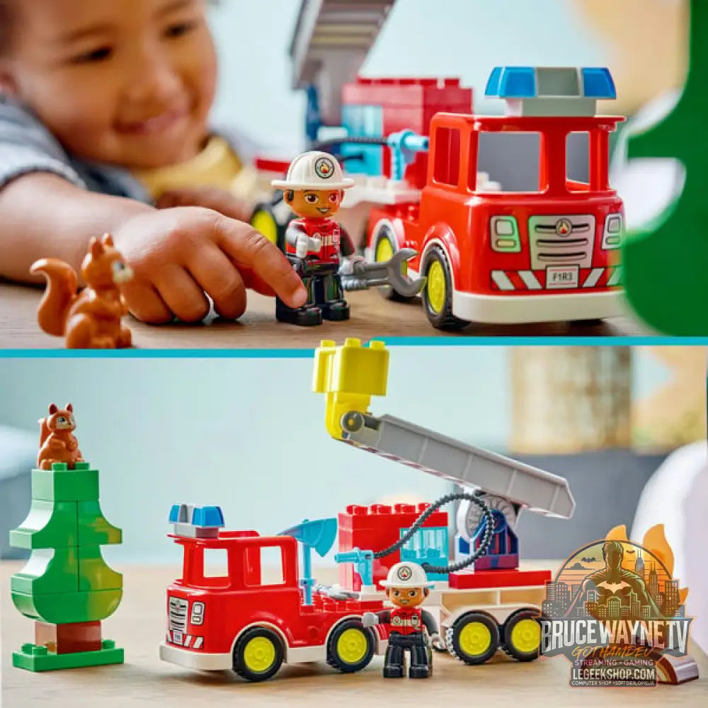 LEGO 10473 DUPLO Town Löschauto avec Schlauch et Feuerwehrmann, jeu de construction - LEGO - vue 6