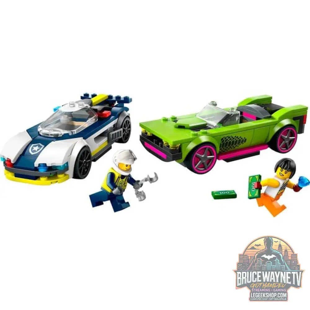 LEGO 60415 City Verfolgungsjagd avec Polizeiauto et Muscle Car, jeu de construction - LEGO - vue 2