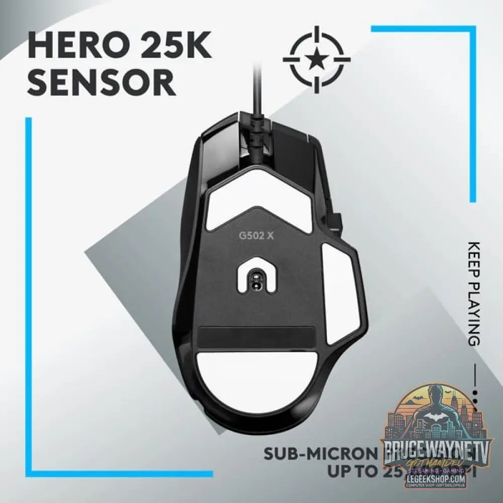 Logitech G502 X, souris gaming - vue 4