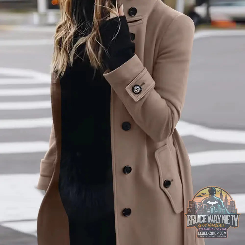 🧥 Manteau Femme Laine Col Montant Slim Fit Élégant 🧥 - Manteau Femme