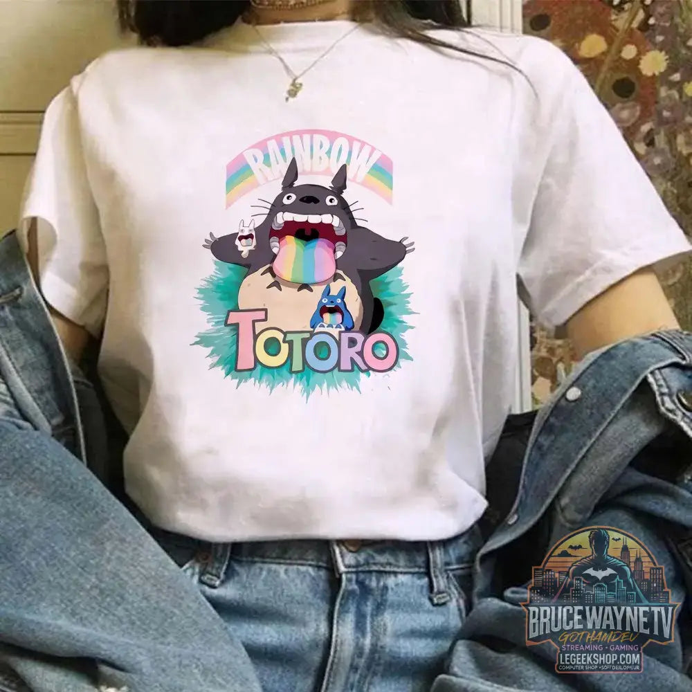Miyazaki Hayao Kawaii T-shirt graphique T-shirt vêtements mode Totoro Studio Ghibli mignon Anime T-shirt femmes Harajuku