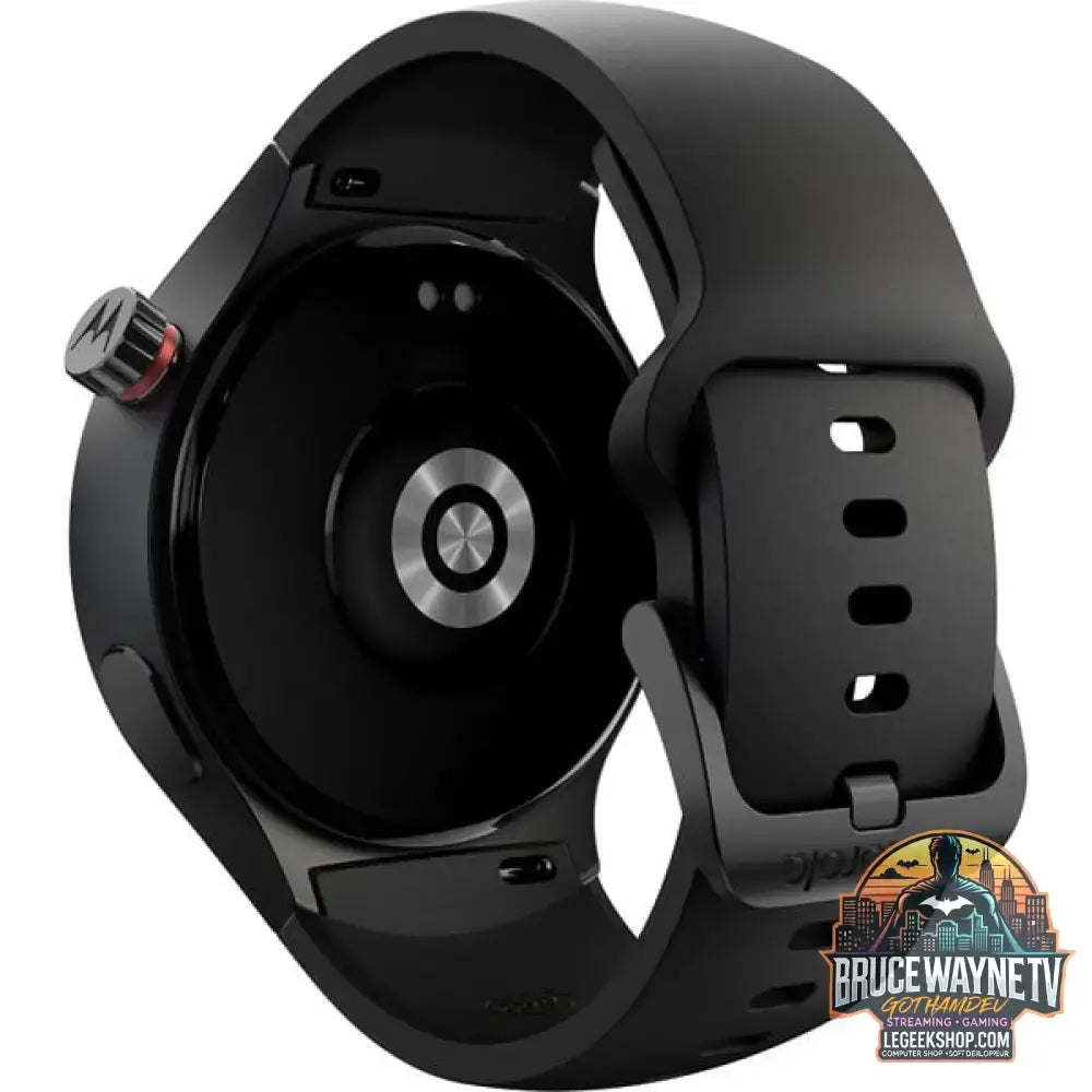 Motorola moto watch, Smartwatch schwarz, mit schwarzem Silikon-Armband - Motorola - vue 4
