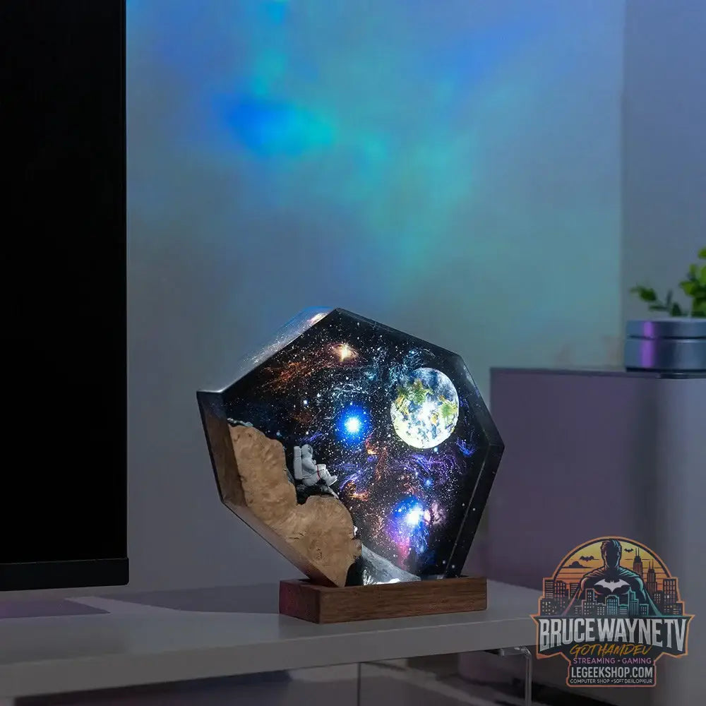 Nouvel espace époxy interstellaire galaxie astronaute résine bois articles décoratifs lumineux décoration artistique