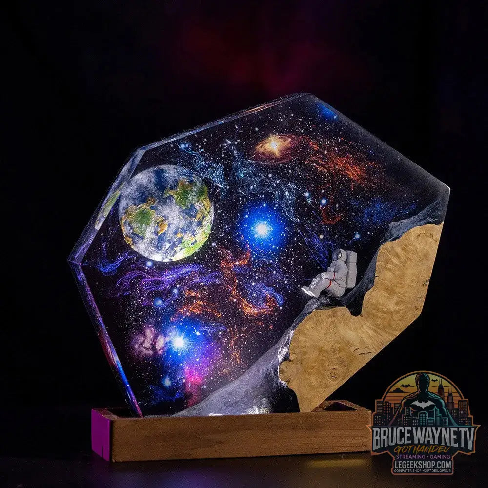 Nouvel espace époxy interstellaire galaxie astronaute résine bois articles décoratifs lumineux décoration artistique