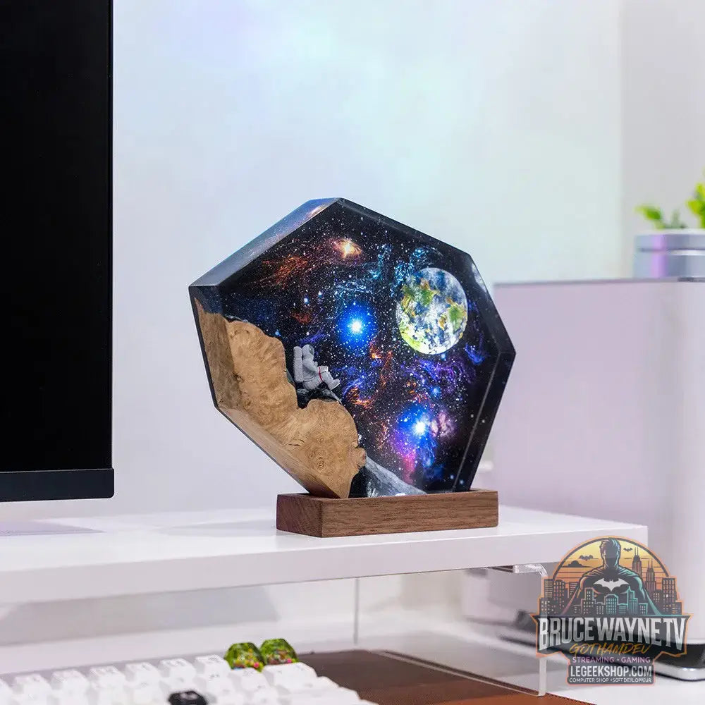 Nouvel espace époxy interstellaire galaxie astronaute résine bois articles décoratifs lumineux décoration artistique