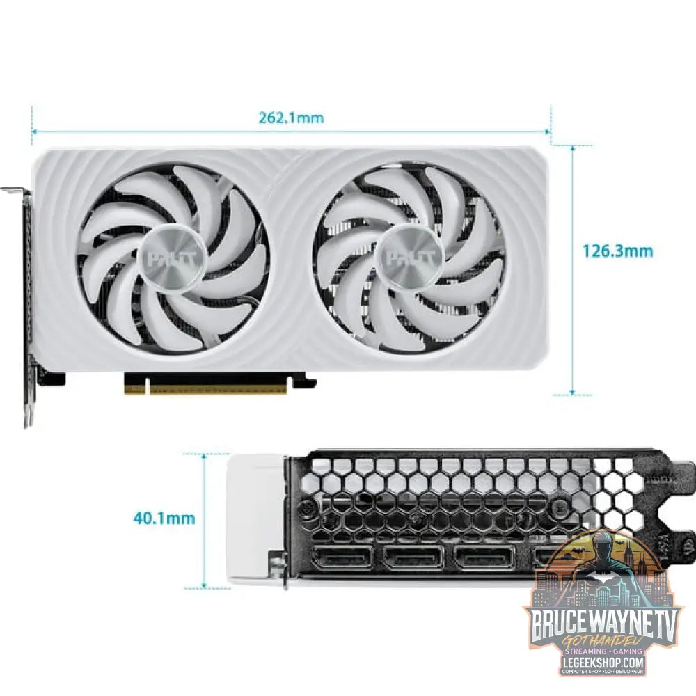Palit GeForce RTX 5060 Ti OC WHITE 8GB, carte graphique blanc, DLSS 4, 3x DisplayPort, 1x HDMI 2.1 - Palit - vue 10