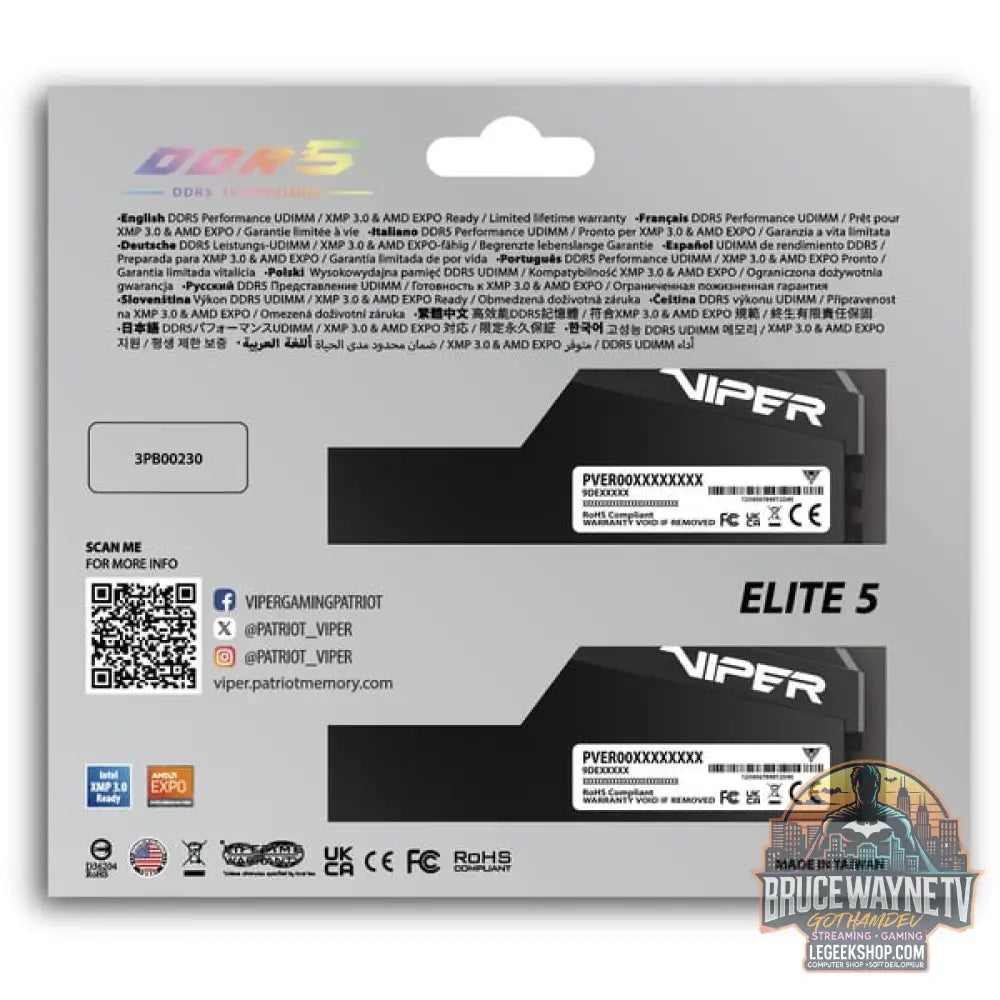 Patriot DIMM 32 GB DDR5-6400 (2x 16 GB) Dual-Kit, Arbeitsspeicher - Patriot - vue 7