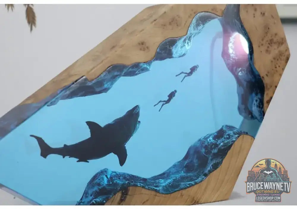 Pièce décorative de table micro-scène marine - Baleine en résine lumineuse décoration personnalisée pour la maison