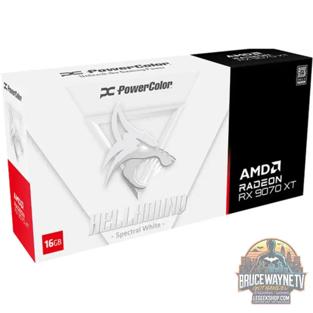 PowerColor Radeon RX 9070 XT Hellhound Spectral White OC, carte graphique blanc, RDNA4, GDDR6, 3x DisplayPort, 1x HDMI - PowerColor - vue 7