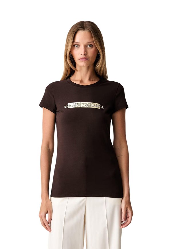 Armani Exchange T-shirt femme — brown