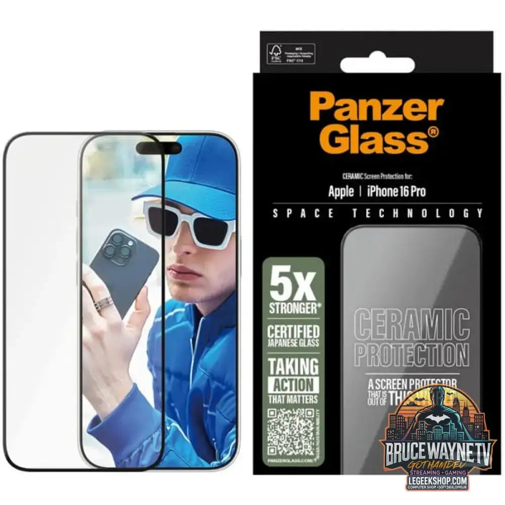 PanzerGlass Ceramic Displayschutz Ultra-Wide Fit, Schutzfolie transparent, iPhone 16 Pro, EasyAligner - Beschaffenheit: Glänzend - vue 4