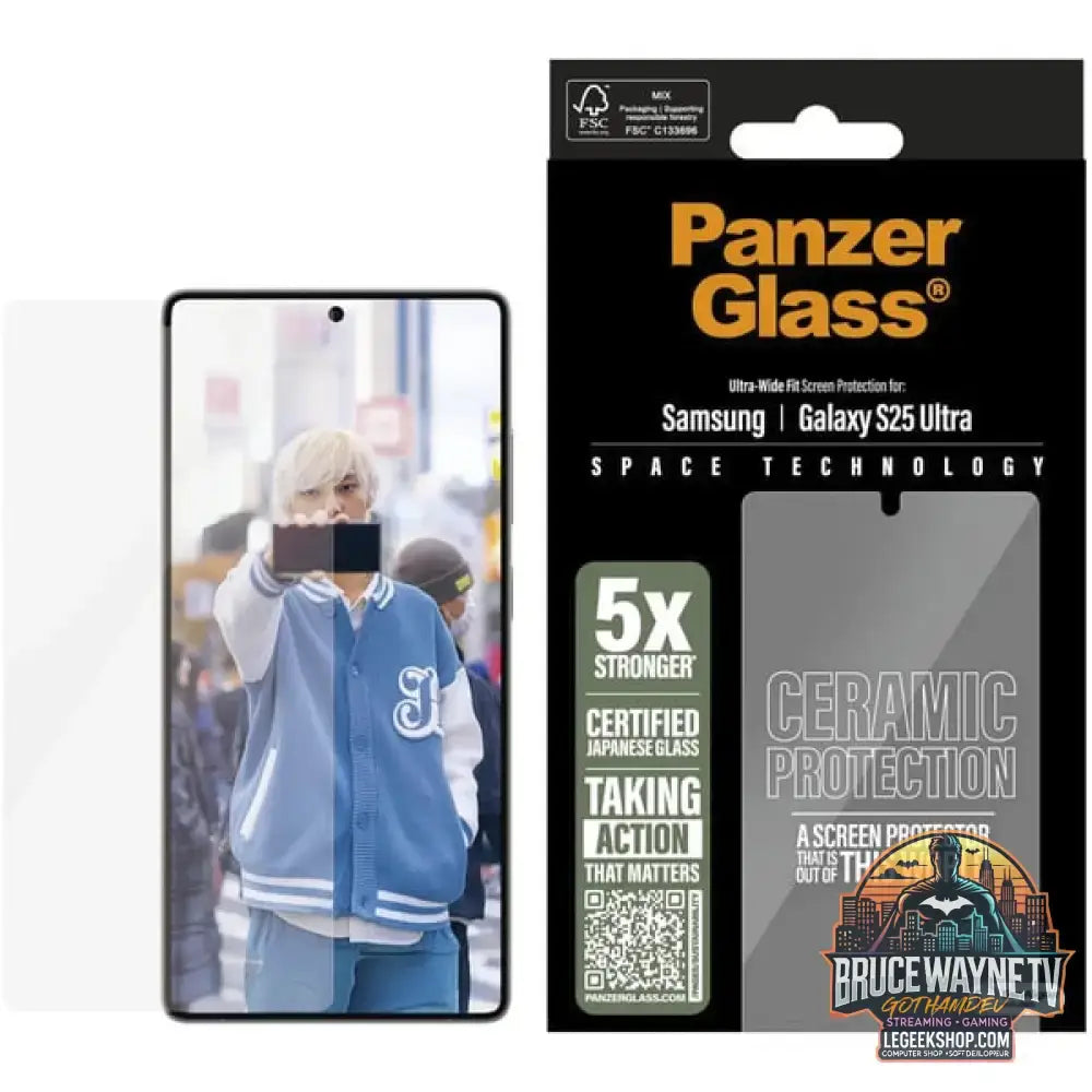 PanzerGlass Ceramic Displayschutz Ultra-Wide Fit, Schutzfolie transparent, Samsung Galaxy S25 Ultra, EasyAligner - Beschaffenheit: Glänzend - vue 4