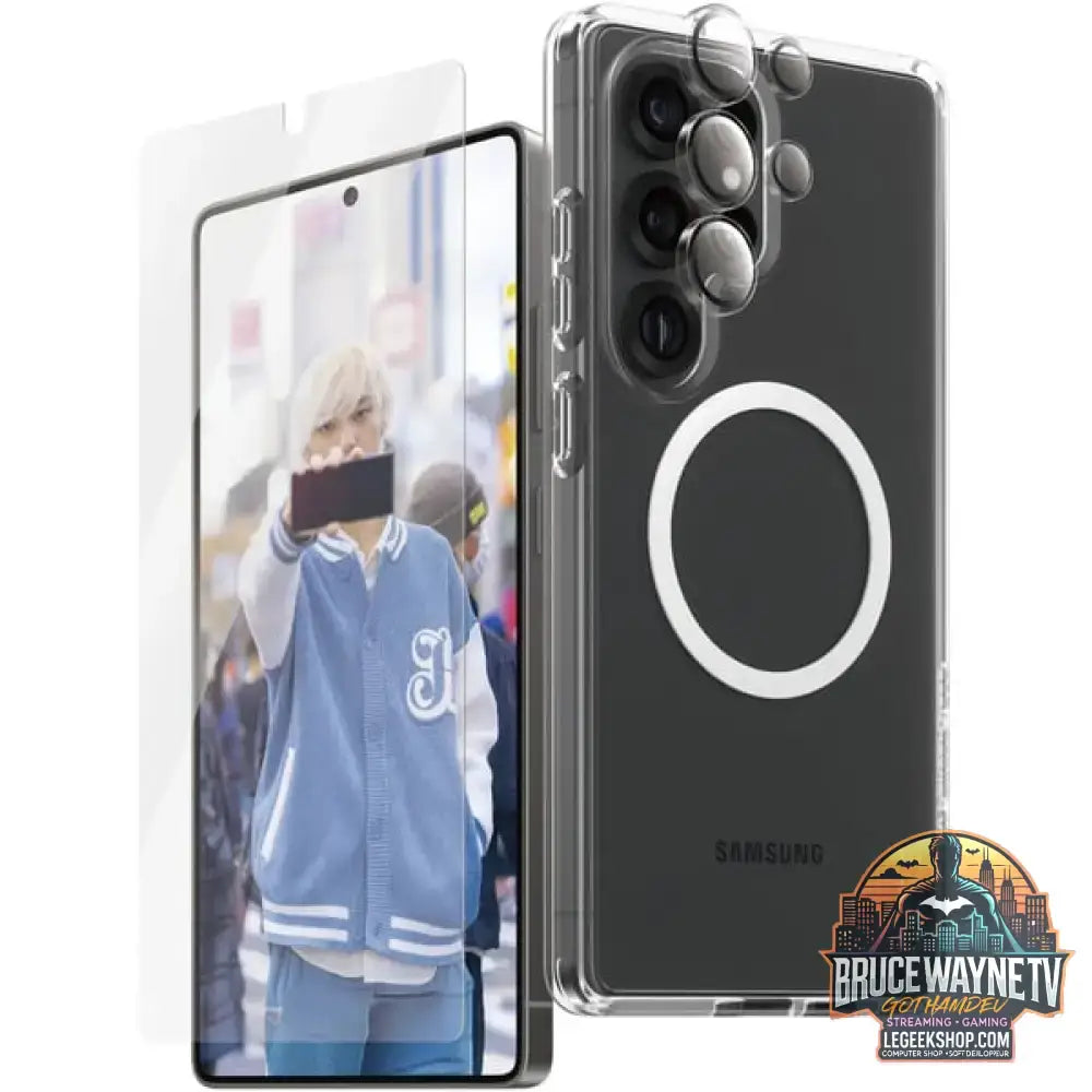 PanzerGlass Flagship 3-in-1 Set transparent/weiß, Samsung Galaxy S25 Ultra, QI-kompatibel, EasyAligner - PanzerGlass - vue 3