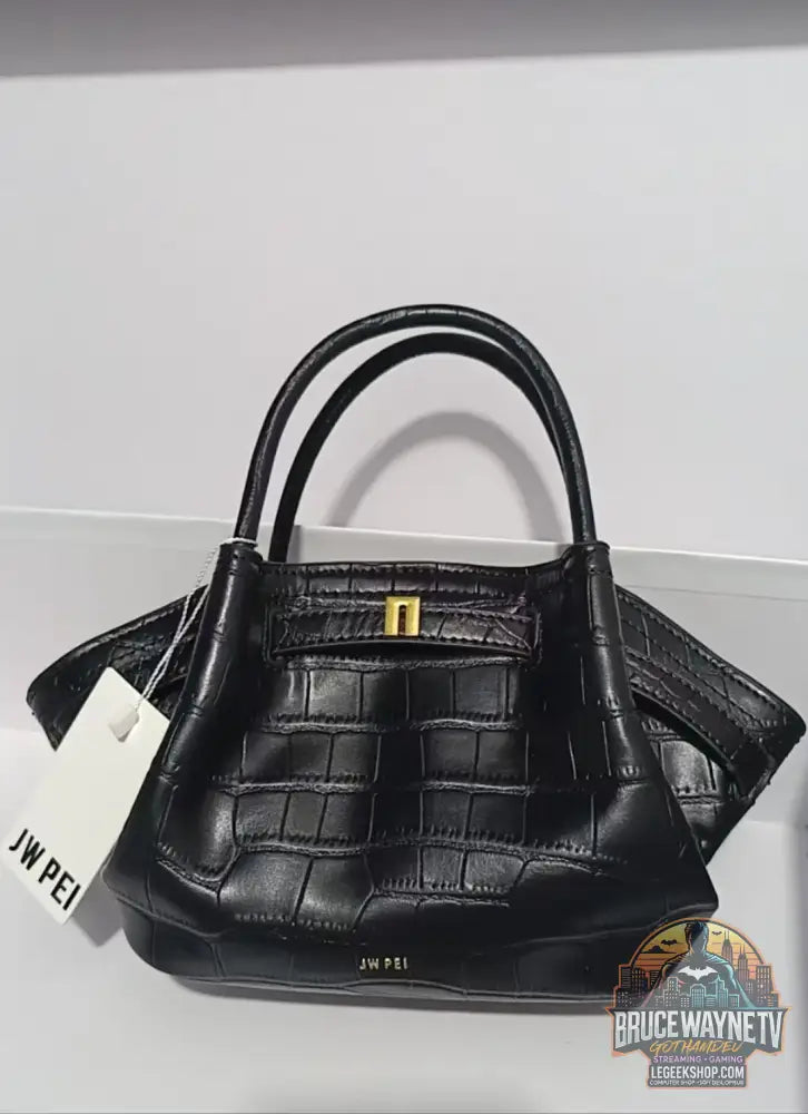 Sac Boulettes Femme JW PEI - Grande Capacité Bandoulière Fourre-Tout - Alligator noir S - Sac à Main Femme