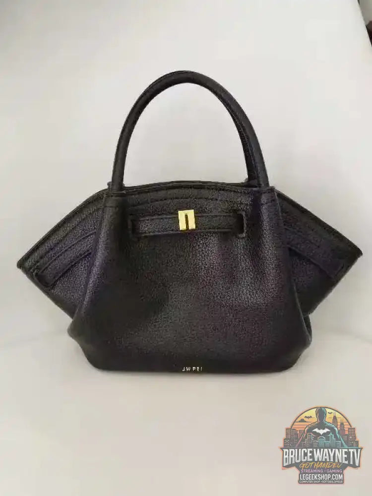 Sac Boulettes Femme JW PEI - Grande Capacité Bandoulière Fourre-Tout - Litchi noir L - Sac à Main Femme
