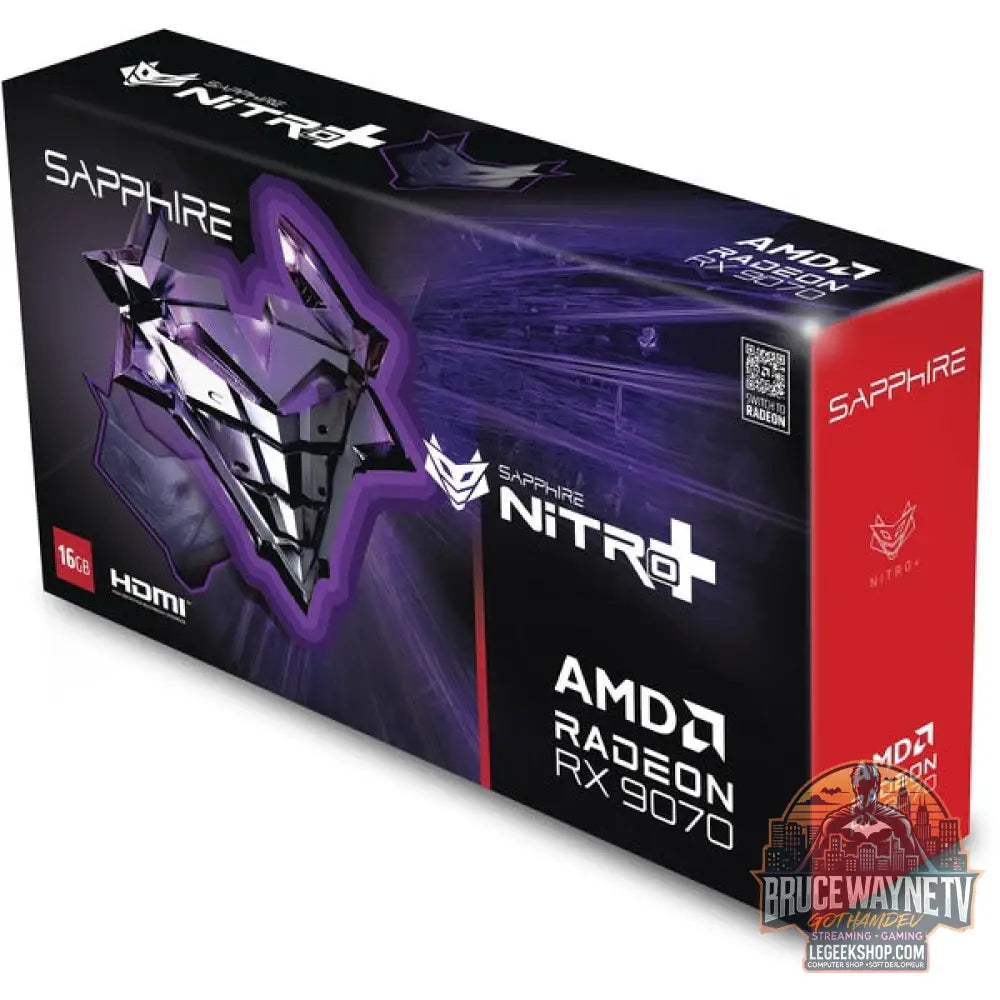 SAPPHIRE Radeon RX 9070 Nitro+ Gaming OC, carte graphique gris, RDNA4, GDDR6, 2x DisplayPort, 2x HDMI 2.1 - SAPPHIRE - vue 8