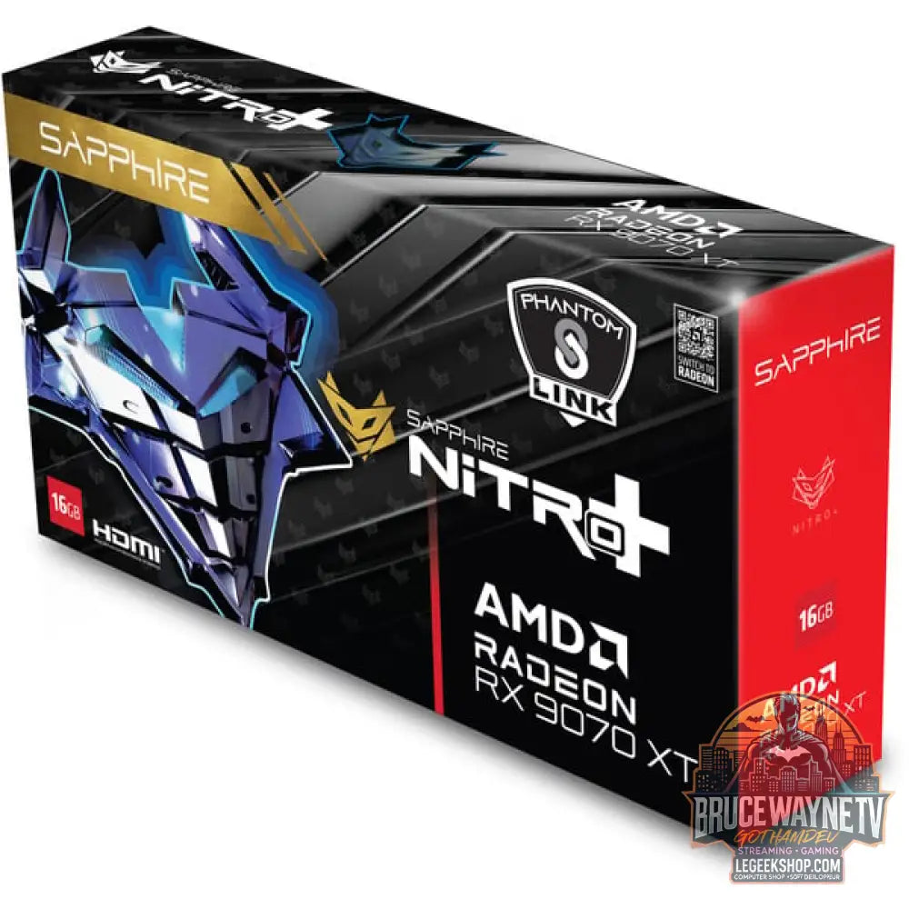 SAPPHIRE Radeon RX 9070 XT Nitro+ Phantom Link OC, carte graphique argent, RDNA4, GDDR6, 2x DisplayPort, 2x HDMI 2.1 - SAPPHIRE - vue 7