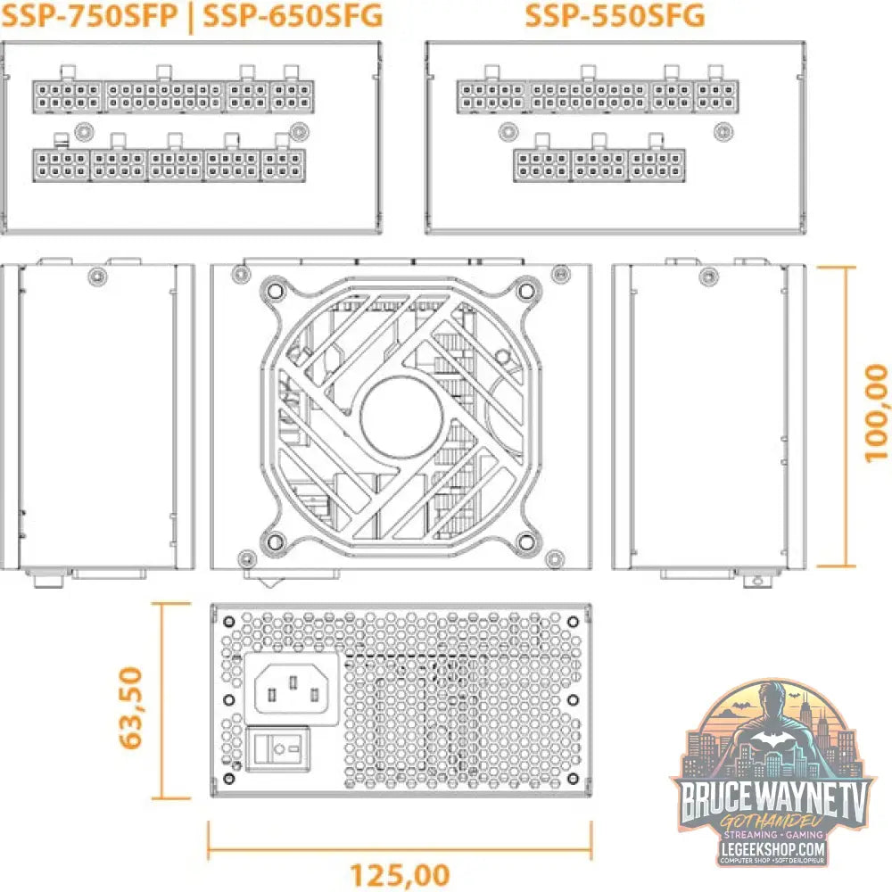 Seasonic SSP-550SFG 550W, alimentation PC - Seasonic - vue 4